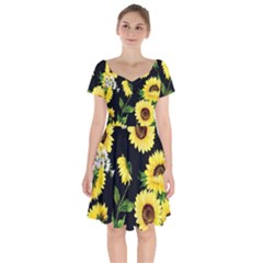 Sunflower Short Sleeve Bardot Dress by CasaDiModa