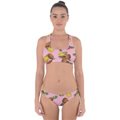 Pineapple Print Cross Back Hipster Bikini Set by CasaDiModa