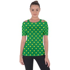 Polkadot Yellow Short Sleeve Top by berwies