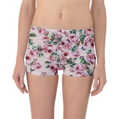 Pink Roses And Butterflies Reversible Boyleg Bikini Bottoms by CasaDiModa