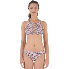 Pink Roses And Butterflies Perfectly Cut Out Bikini Set by CasaDiModa