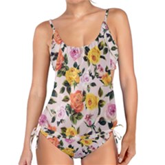 Colorful Roses Print Tankini Set