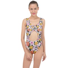 Colorful Roses Print Center Cut Out Swimsuit by CasaDiModa