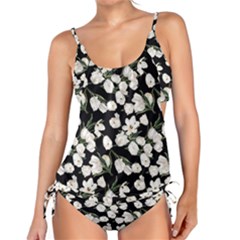 White Tulip Print Tankini Set by CasaDiModa