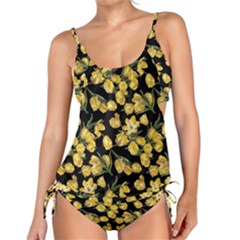 Yellow Tulip Print Tankini Set by CasaDiModa