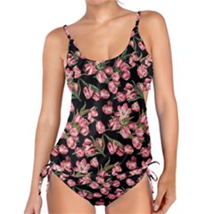 Pink Tulip Print Tankini Set by CasaDiModa