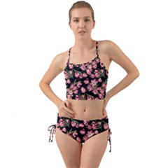 Pink Tulip Print Mini Tank Bikini Set by CasaDiModa