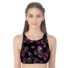 Tulip Flower Print Tank Bikini Top