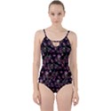 Tulip Flower print Cut Out Top Tankini Set View1