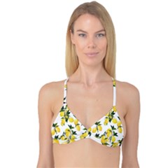 Lemons Print Reversible Tri Bikini Top