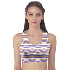 Colorful Wavy Stripes Pattern 7200 Sports Bra by dflcprints