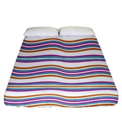 Colorful Wavy Stripes Pattern 7200 Fitted Sheet (queen Size) by dflcprints