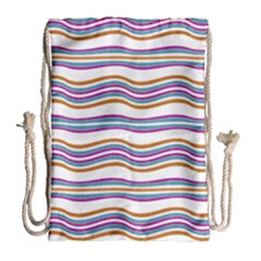 Colorful Wavy Stripes Pattern 7200 Drawstring Bag (large) by dflcprints