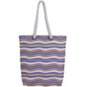 Colorful Wavy Stripes Pattern 7200 Full Print Rope Handle Tote (Small) View2