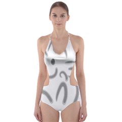 Cat Feline Cute Pet Animal Cut-out One Piece Swimsuit by Simbadda