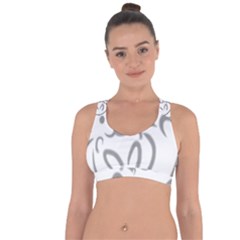 Cat Feline Cute Pet Animal Cross String Back Sports Bra by Simbadda