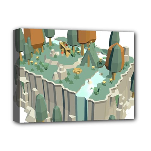 Camping Low Poly 3d Polygons Deluxe Canvas 16  X 12   by Simbadda