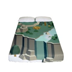 Camping Low Poly 3d Polygons Fitted Sheet (full/ Double Size) by Simbadda