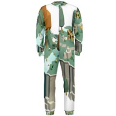 Camping Low Poly 3d Polygons Onepiece Jumpsuit (men)  by Simbadda