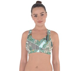 Camping Low Poly 3d Polygons Cross String Back Sports Bra by Simbadda