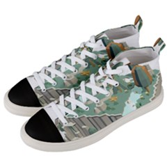 Camping Low Poly 3d Polygons Men s Mid-top Canvas Sneakers by Simbadda