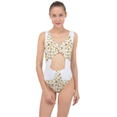 Star Fractal Gold Shiny Metallic Center Cut Out Swimsuit by Simbadda