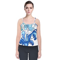 Abstract Colourful Comic Characters Velvet Spaghetti Strap Top by Simbadda