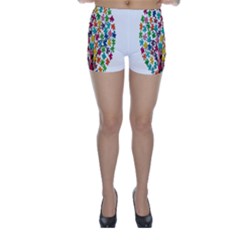 Tree Share Pieces Of The Puzzle Skinny Shorts by Simbadda