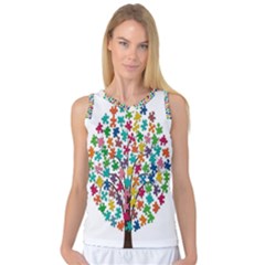 Tree Share Pieces Of The Puzzle Women s Basketball Tank Top by Simbadda