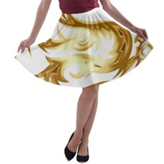 Dragon Animal Beast Creature A-line Skater Skirt by Simbadda