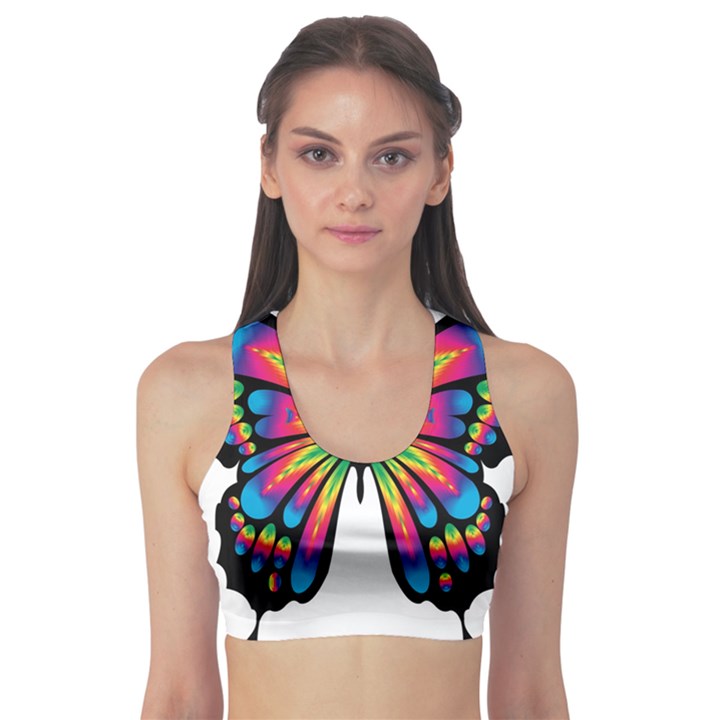 Abstract Animal Art Butterfly Sports Bra