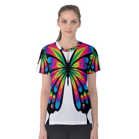 Abstract Animal Art Butterfly Women s Cotton Tee by Simbadda