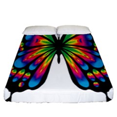 Abstract Animal Art Butterfly Fitted Sheet (queen Size) by Simbadda