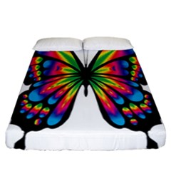 Abstract Animal Art Butterfly Fitted Sheet (california King Size) by Simbadda