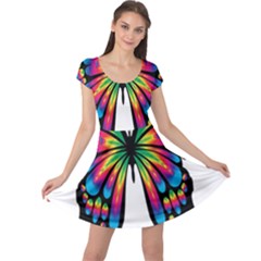 Abstract Animal Art Butterfly Cap Sleeve Dress by Simbadda