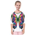 Abstract Animal Art Butterfly Kids  Quarter Sleeve Raglan Tee View1