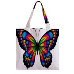 Abstract Animal Art Butterfly Zipper Grocery Tote Bag by Simbadda