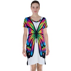 Abstract Animal Art Butterfly Short Sleeve Nightdress by Simbadda