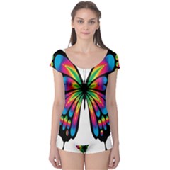 Abstract Animal Art Butterfly Boyleg Leotard  by Simbadda