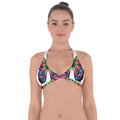 Abstract Animal Art Butterfly Halter Neck Bikini Top by Simbadda