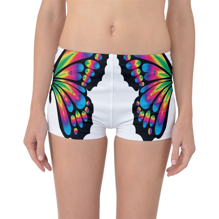 Abstract Animal Art Butterfly Reversible Boyleg Bikini Bottoms