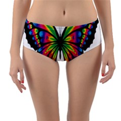 Abstract Animal Art Butterfly Reversible Mid-waist Bikini Bottoms by Simbadda