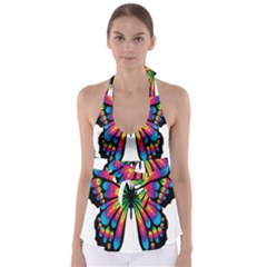 Abstract Animal Art Butterfly Babydoll Tankini Top by Simbadda