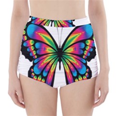 Abstract Animal Art Butterfly High-waisted Bikini Bottoms by Simbadda