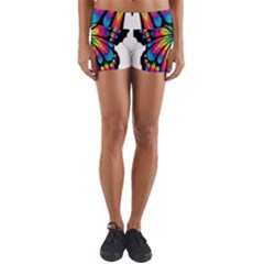 Abstract Animal Art Butterfly Yoga Shorts by Simbadda