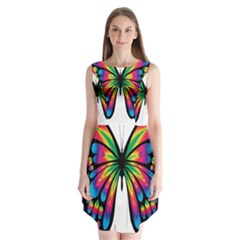 Abstract Animal Art Butterfly Sleeveless Chiffon Dress   by Simbadda