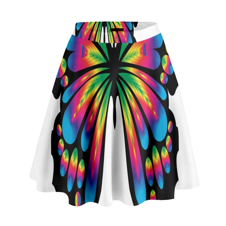 Abstract Animal Art Butterfly High Waist Skirt