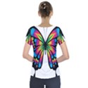 Abstract Animal Art Butterfly Short Sleeve Front Detail Top View2