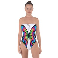 Abstract Animal Art Butterfly Tie Back One Piece Swimsuit by Simbadda