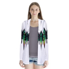 Abstract Animal Art Butterfly Drape Collar Cardigan by Simbadda